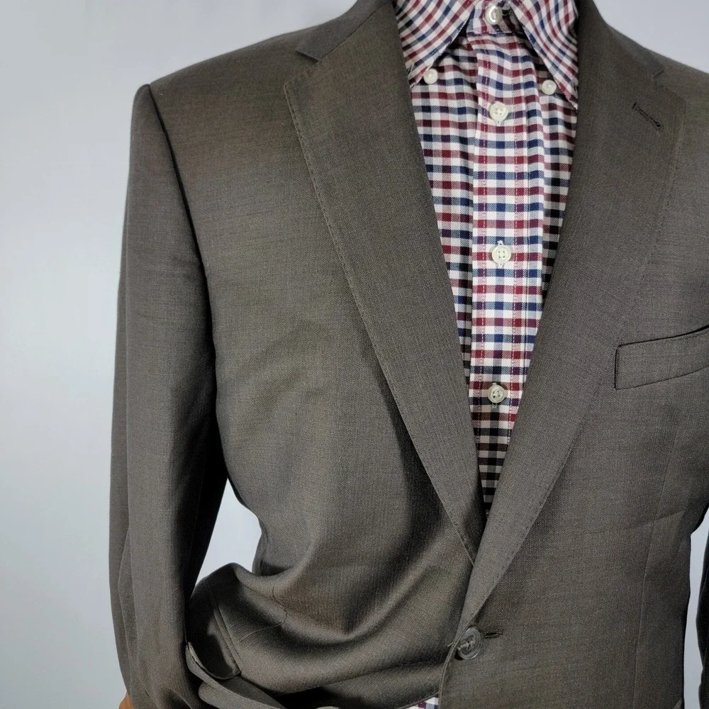 JOS A BANK Chester Men's Sport Coat Blazer Two Button Brown Herringbone Wool 43R